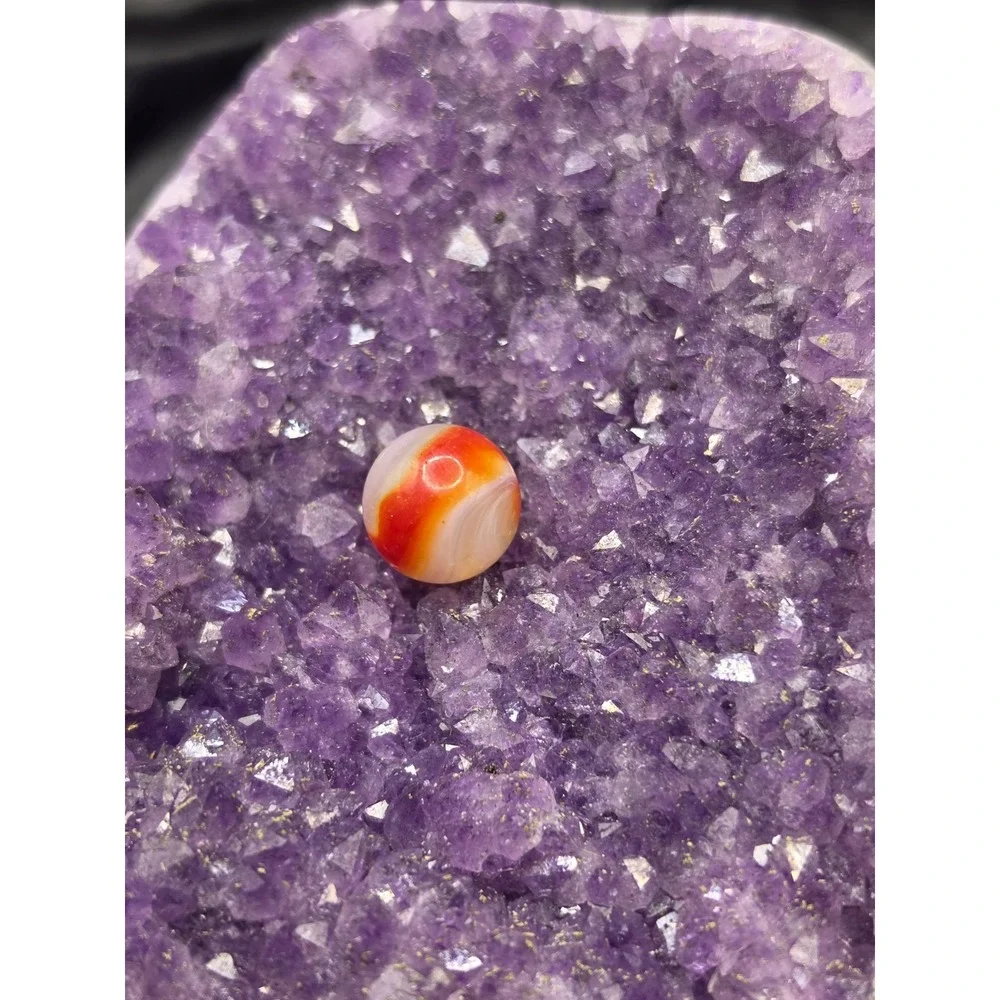 Vintage AKRO AGATE     ORANGE - WHITE